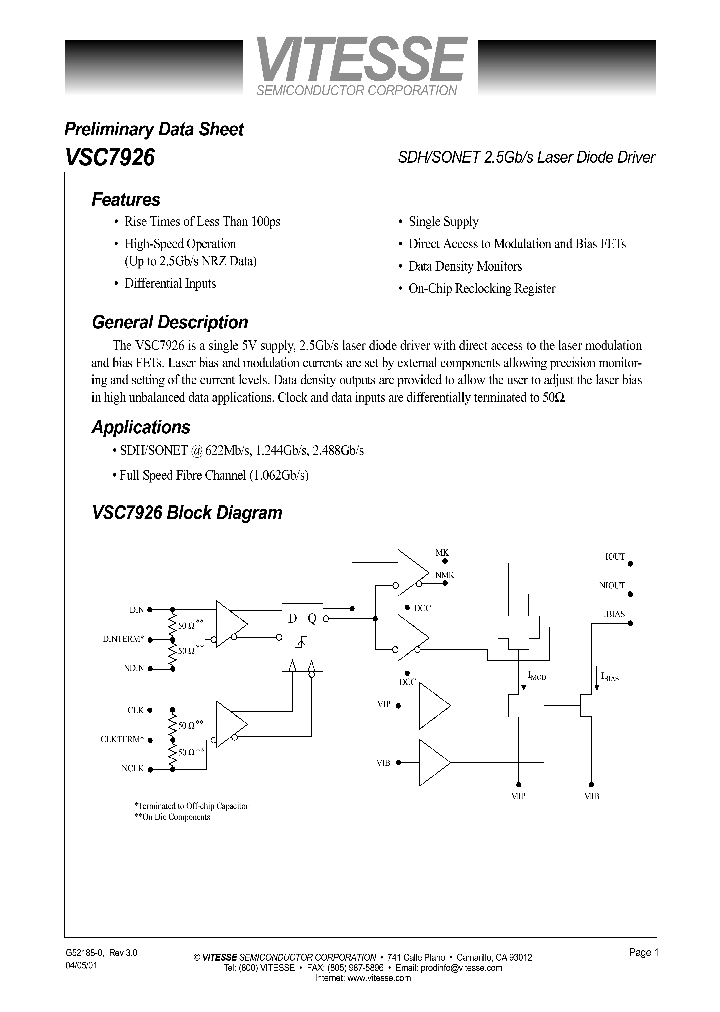 VSC7926KF_8345338.PDF Datasheet