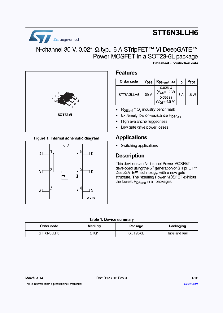 STT6N3LLH6_8350125.PDF Datasheet