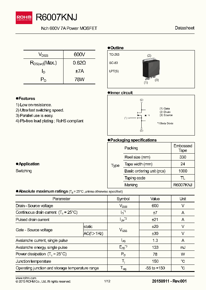 R6007KNJ_8351856.PDF Datasheet