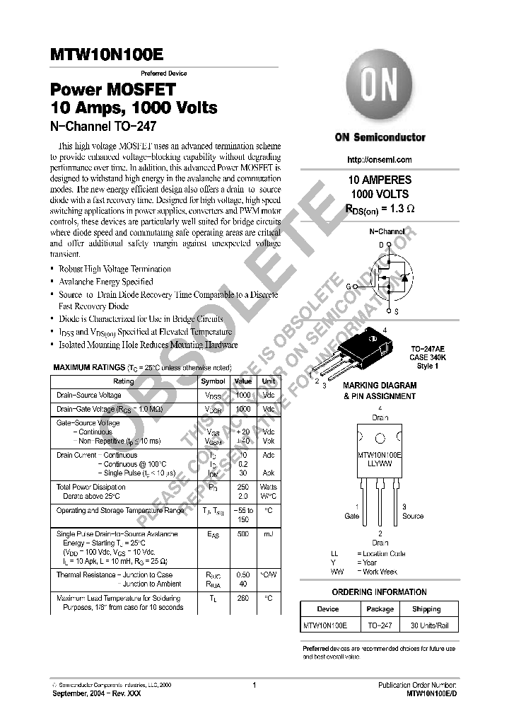 MTW10N100E_8352414.PDF Datasheet