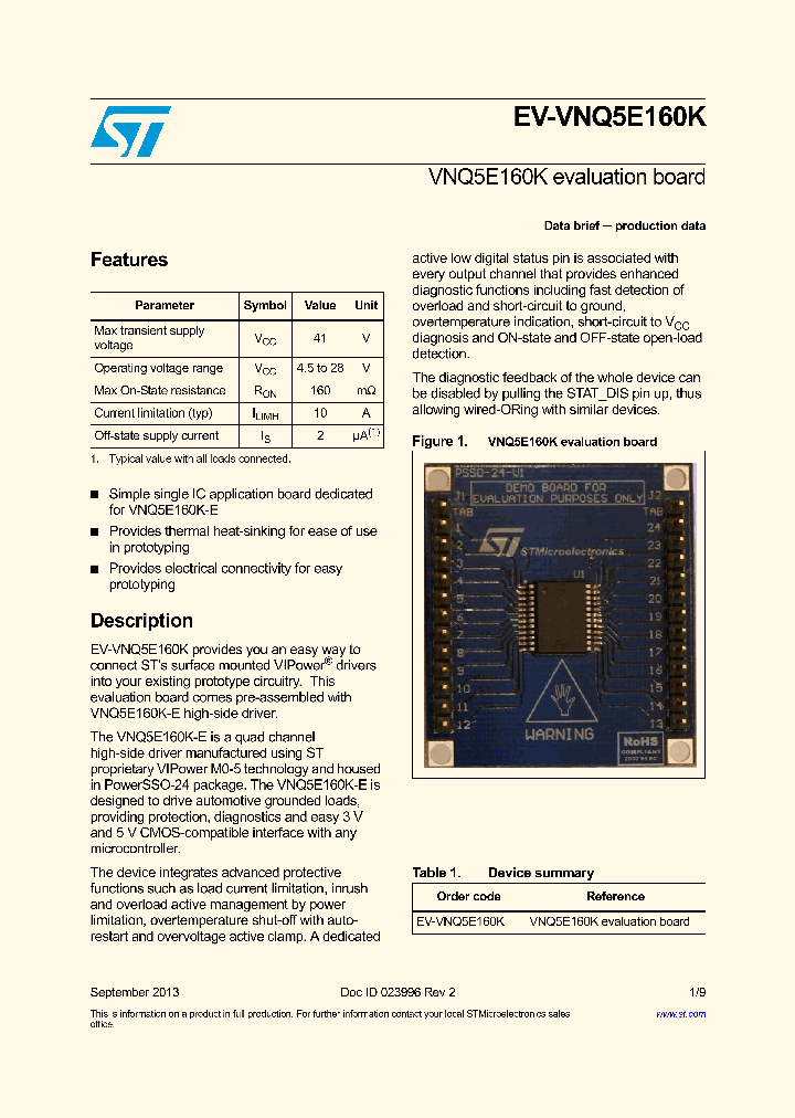 EV-VNQ5E160K_8355852.PDF Datasheet