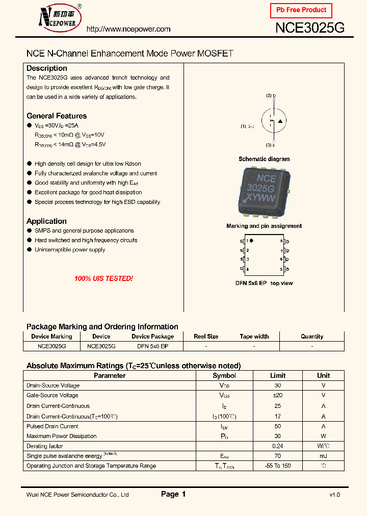 NCE3025G_8356427.PDF Datasheet