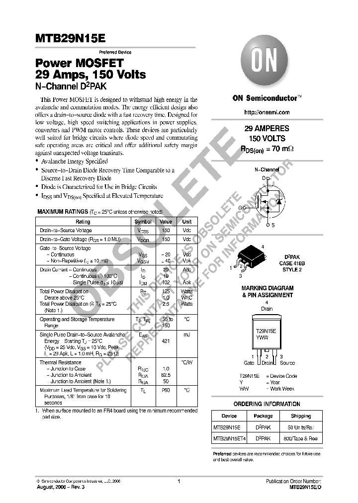 MTB29N15E_8357809.PDF Datasheet