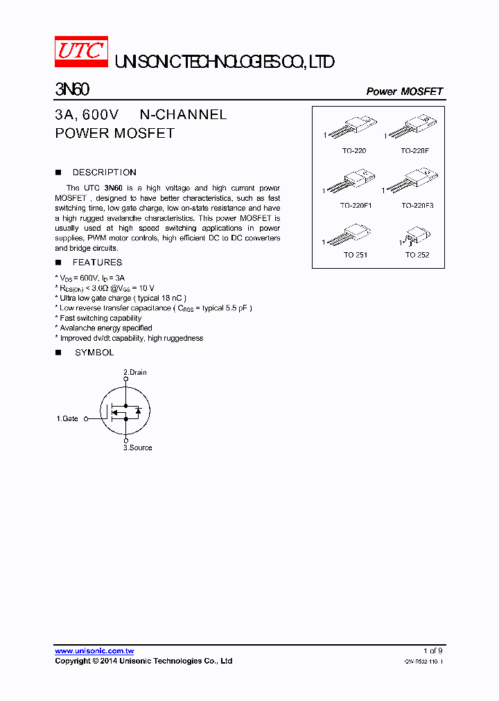 3N60G-TA3-T_8358212.PDF Datasheet