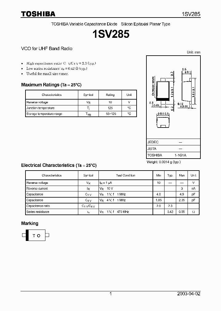 1SV285_8362136.PDF Datasheet