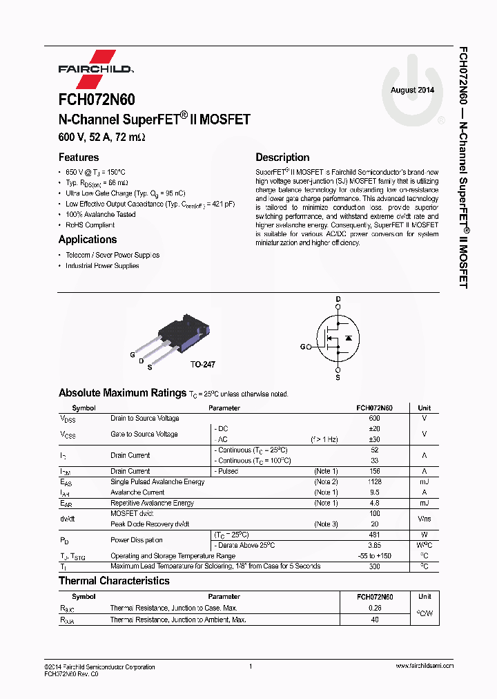 FCH072N60_8364106.PDF Datasheet