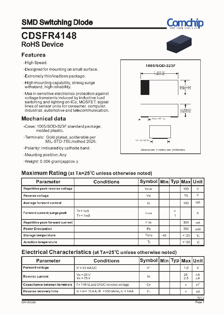 CDSFR4148_8366274.PDF Datasheet