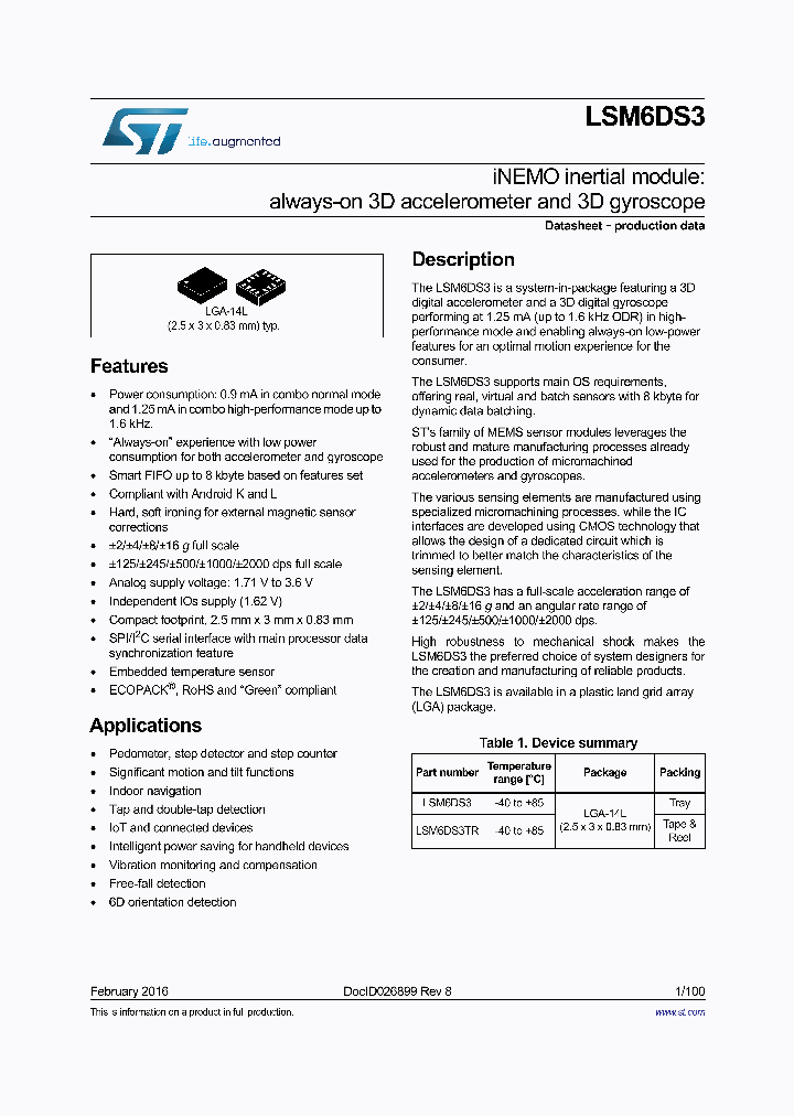LSM6DS3_8377294.PDF Datasheet