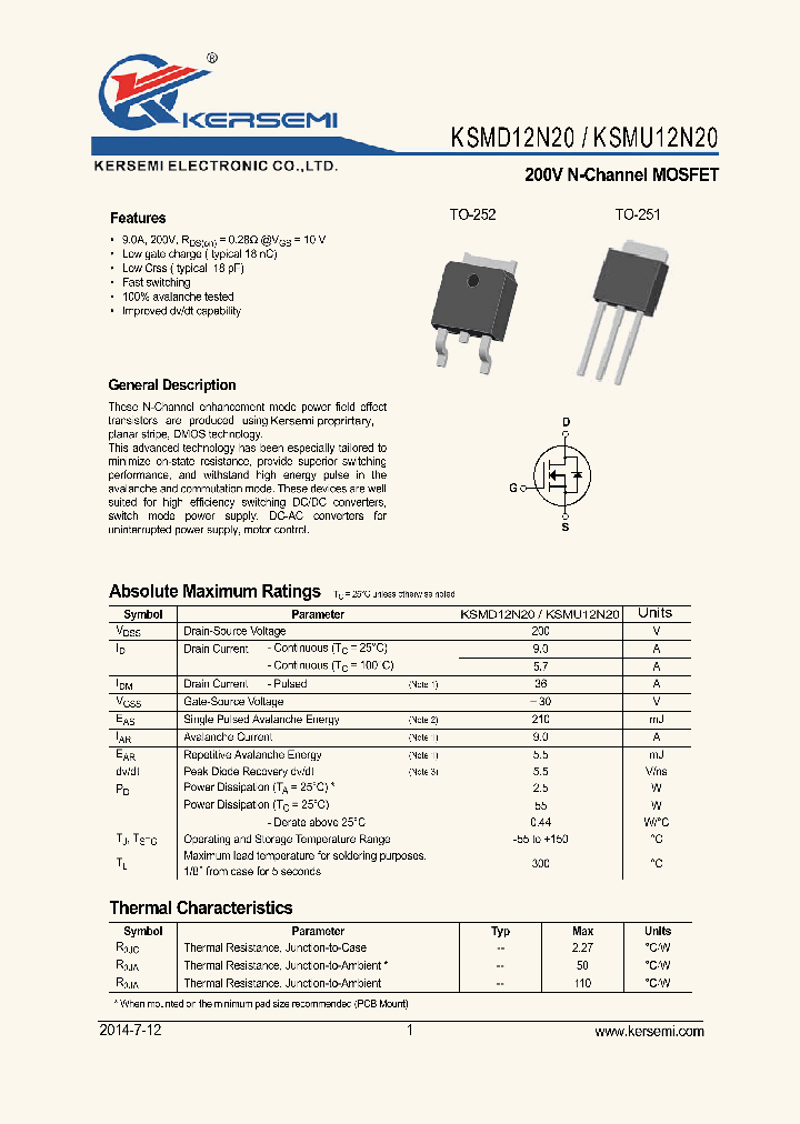 KSMD12N20_8379573.PDF Datasheet