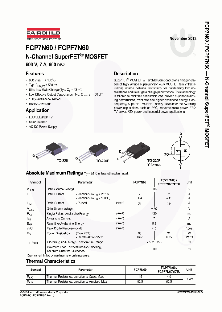 FCPF7N60_8382224.PDF Datasheet