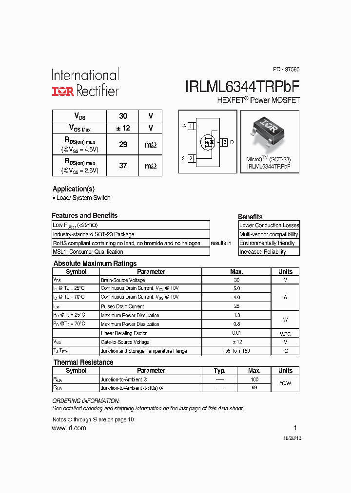 IRLML6344PBF_8383762.PDF Datasheet