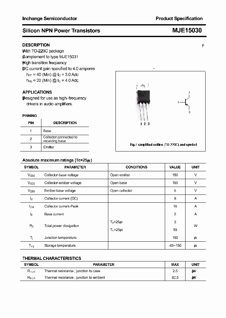 MJE15030_8394640.PDF Datasheet