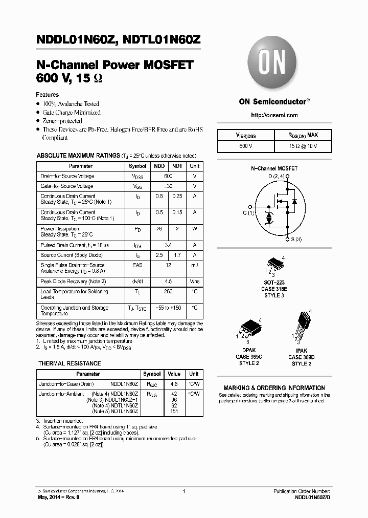 NDDL01N60Z_8397524.PDF Datasheet