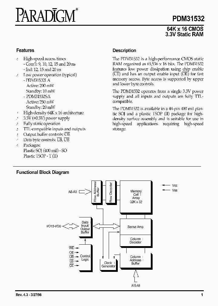 PDM31532LA9SO_8399438.PDF Datasheet