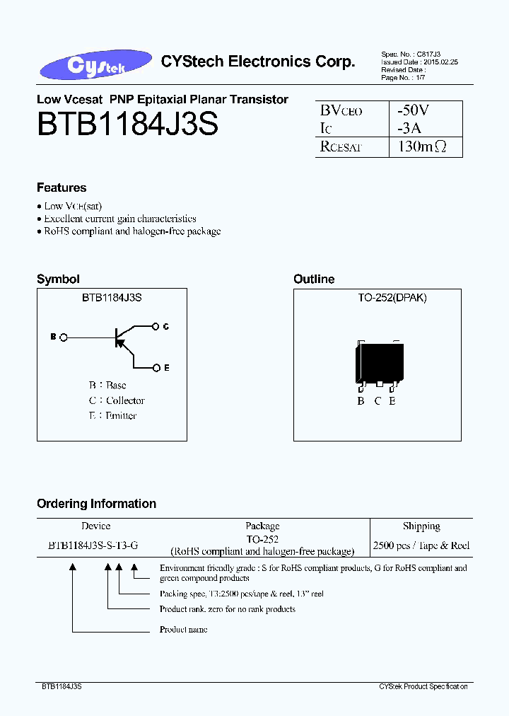 BTB1184J3S_8409442.PDF Datasheet