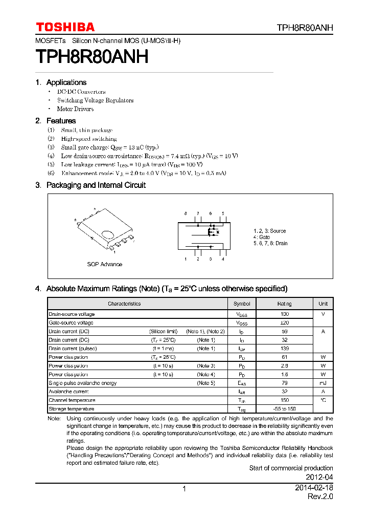TPH8R80ANH_8411456.PDF Datasheet