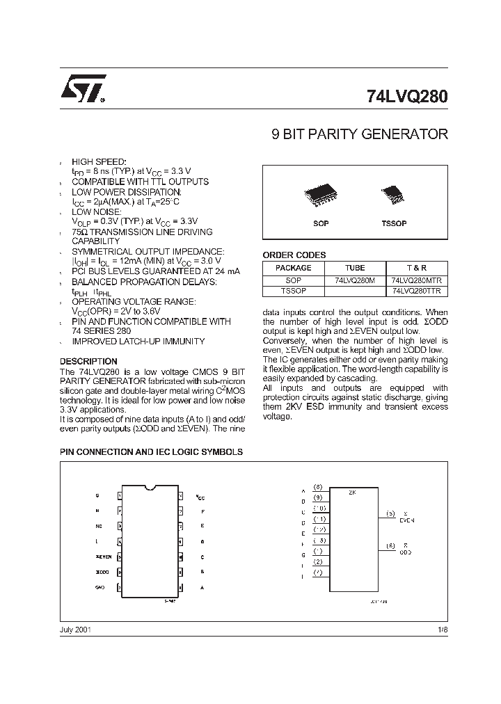 74LVQ280TTR_8430860.PDF Datasheet