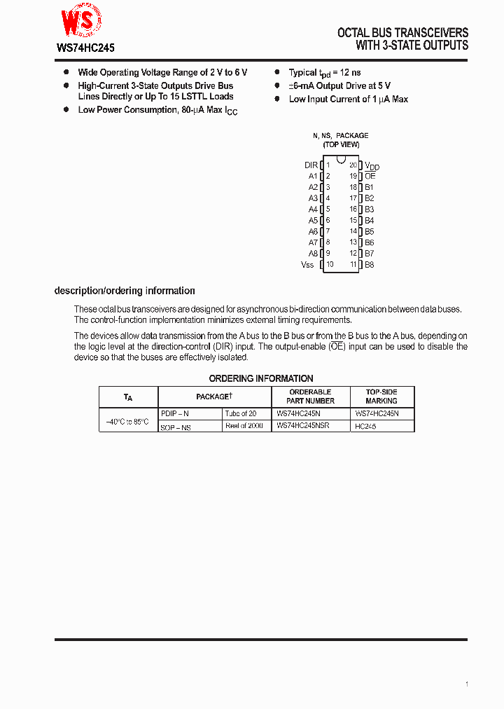 WS74HC245NSR_8439158.PDF Datasheet