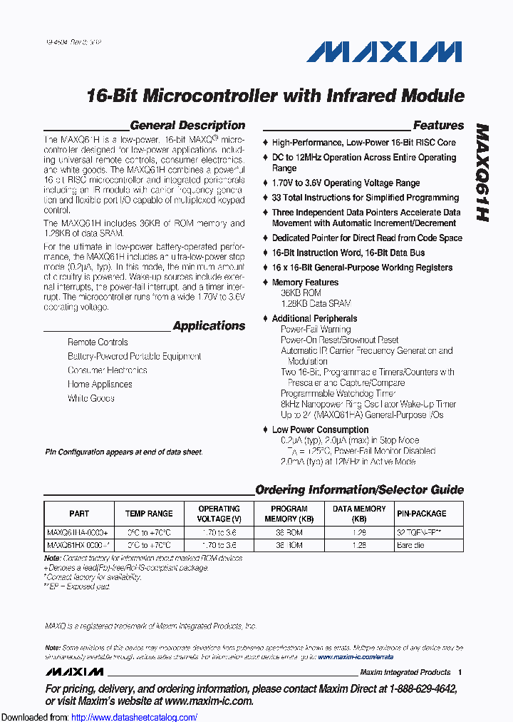 MAXQ61HX-2005_8478337.PDF Datasheet