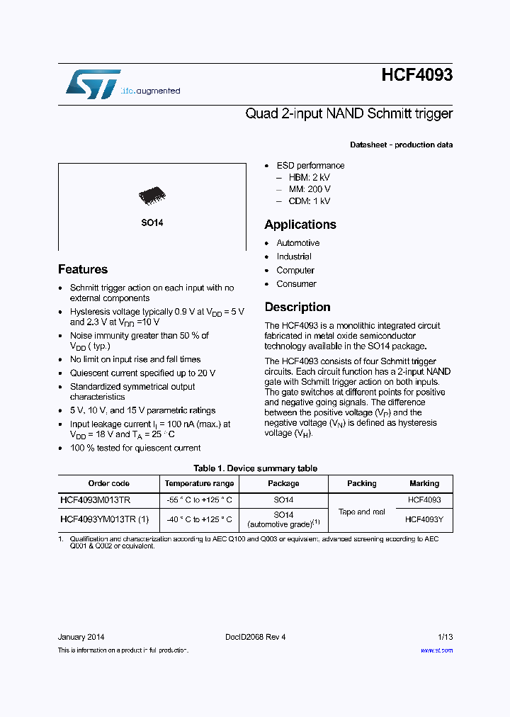 HCF4093YM013TR_8491968.PDF Datasheet