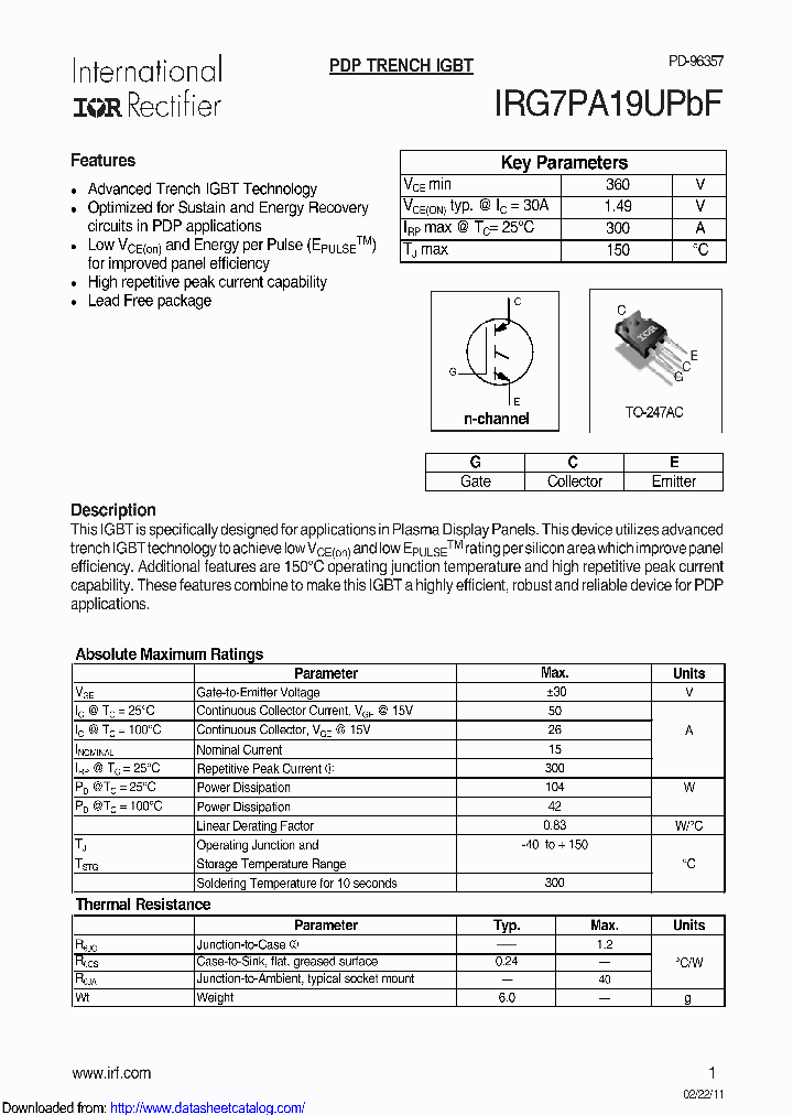 IRG7PA19UPBF_8496157.PDF Datasheet