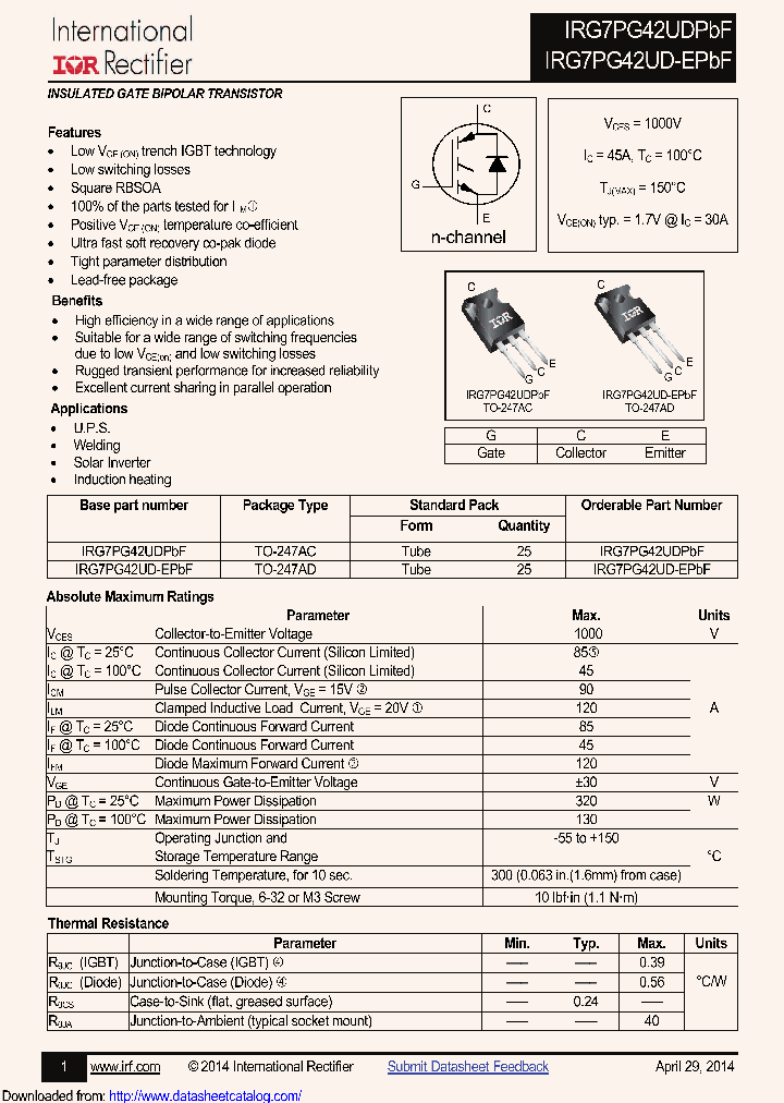 IRG7PG42UD-EPBF_8496164.PDF Datasheet