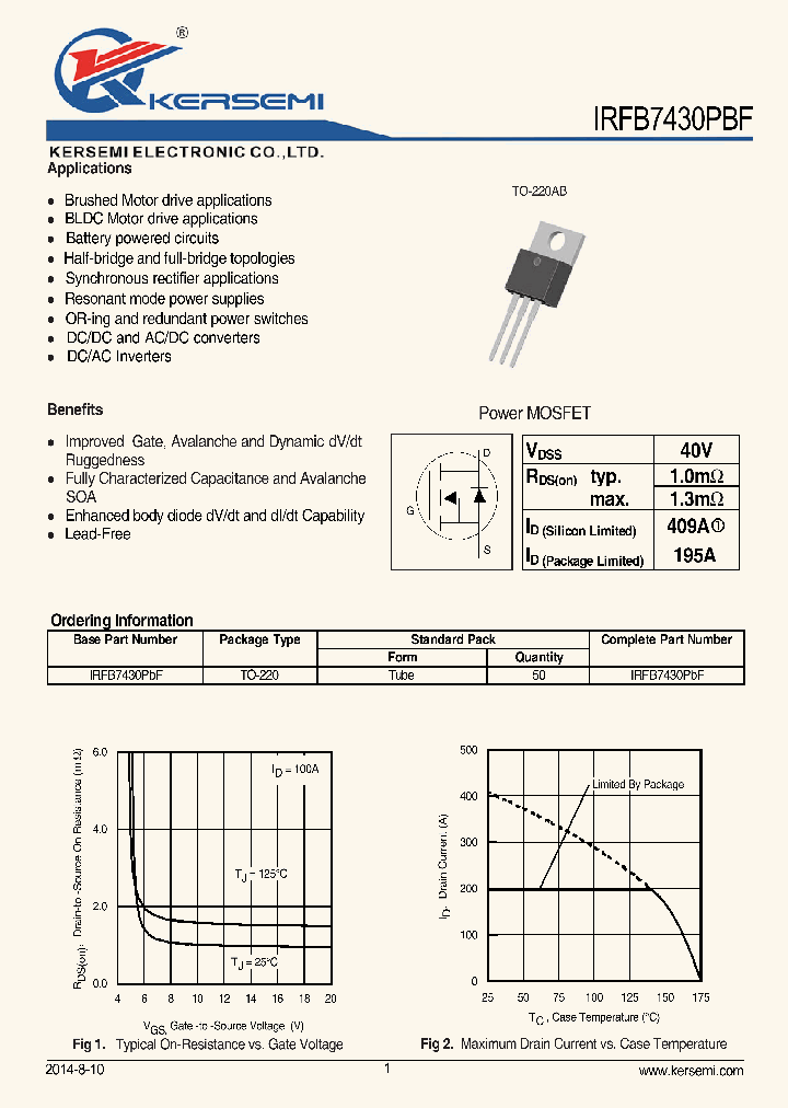 IRFB7430PBF_8505795.PDF Datasheet