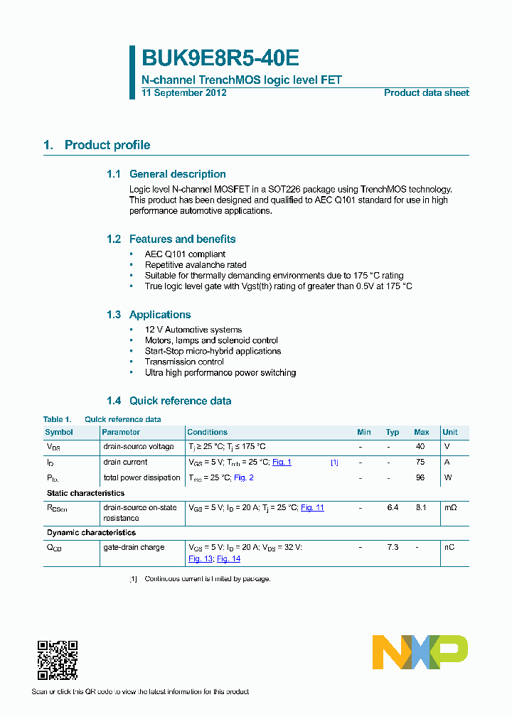 BUK9E8R5-40E_8540314.PDF Datasheet