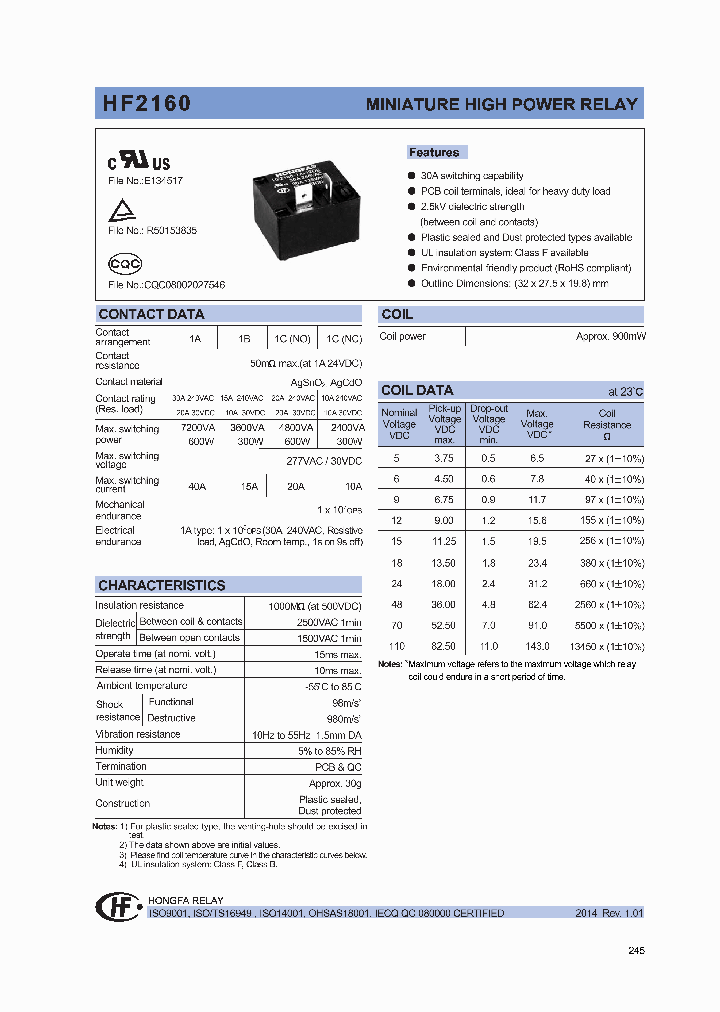 HF2160-1C-9DETF_8541506.PDF Datasheet