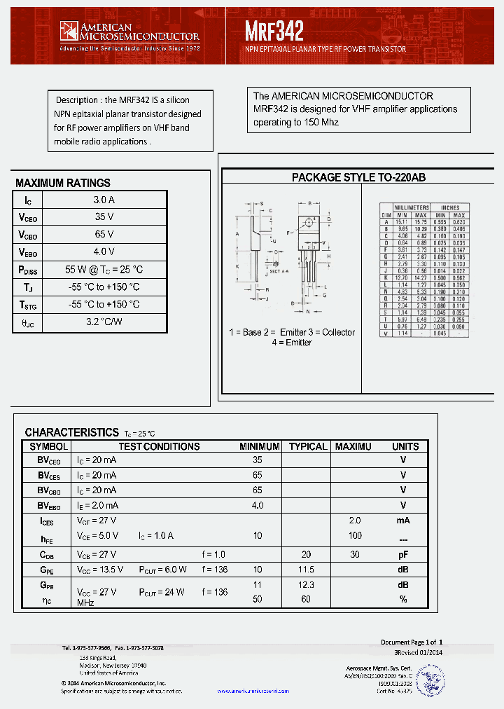 MRF342_8546331.PDF Datasheet