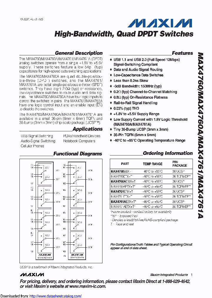 MAX4761EBX_8560488.PDF Datasheet