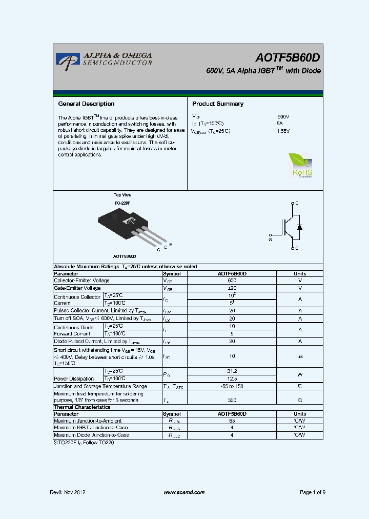 AOTF5B60D_8563559.PDF Datasheet