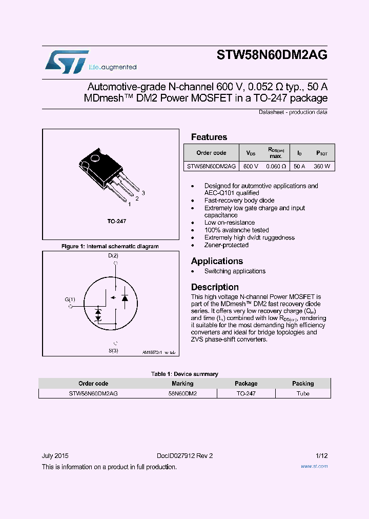 STW58N60DM2AG_8575475.PDF Datasheet