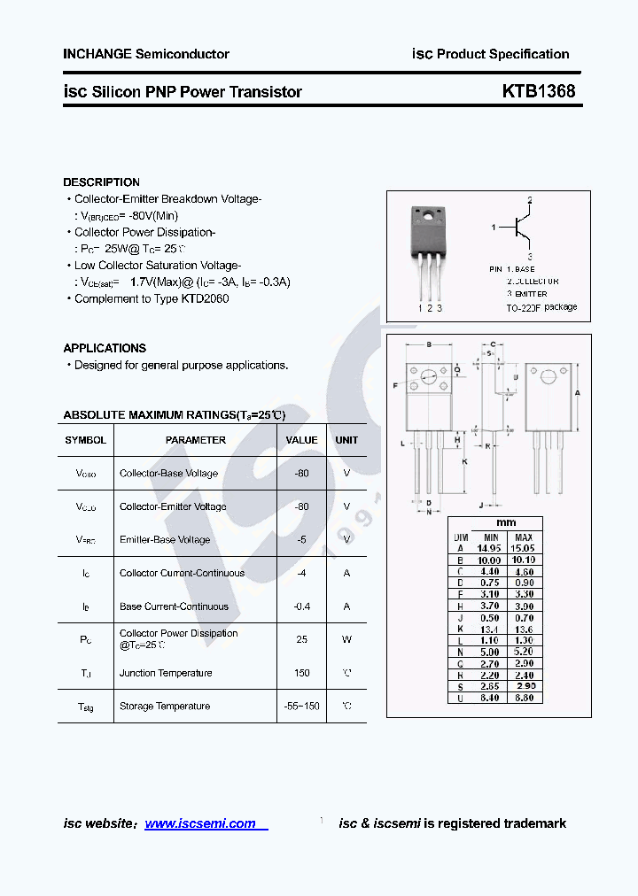 KTB1368_8623624.PDF Datasheet