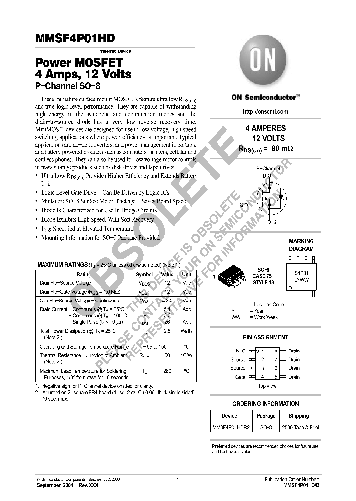 MMSF4P01HDR2_8623901.PDF Datasheet