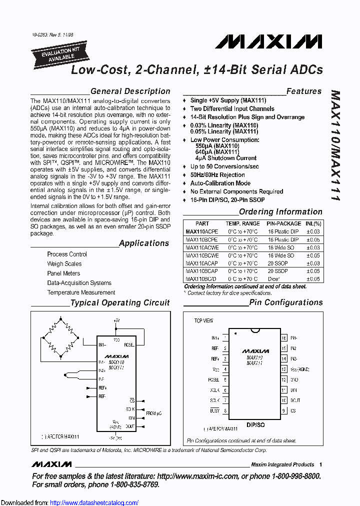 MAX111BEWE_8628625.PDF Datasheet