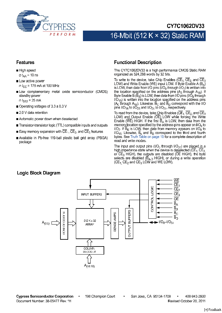 CY7C1062DV33-10BGIT_8632525.PDF Datasheet
