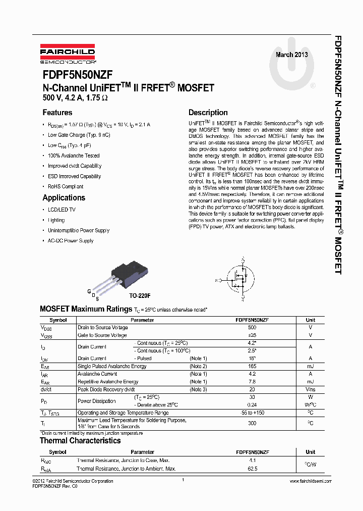 FDPF5N50NZF_8635270.PDF Datasheet