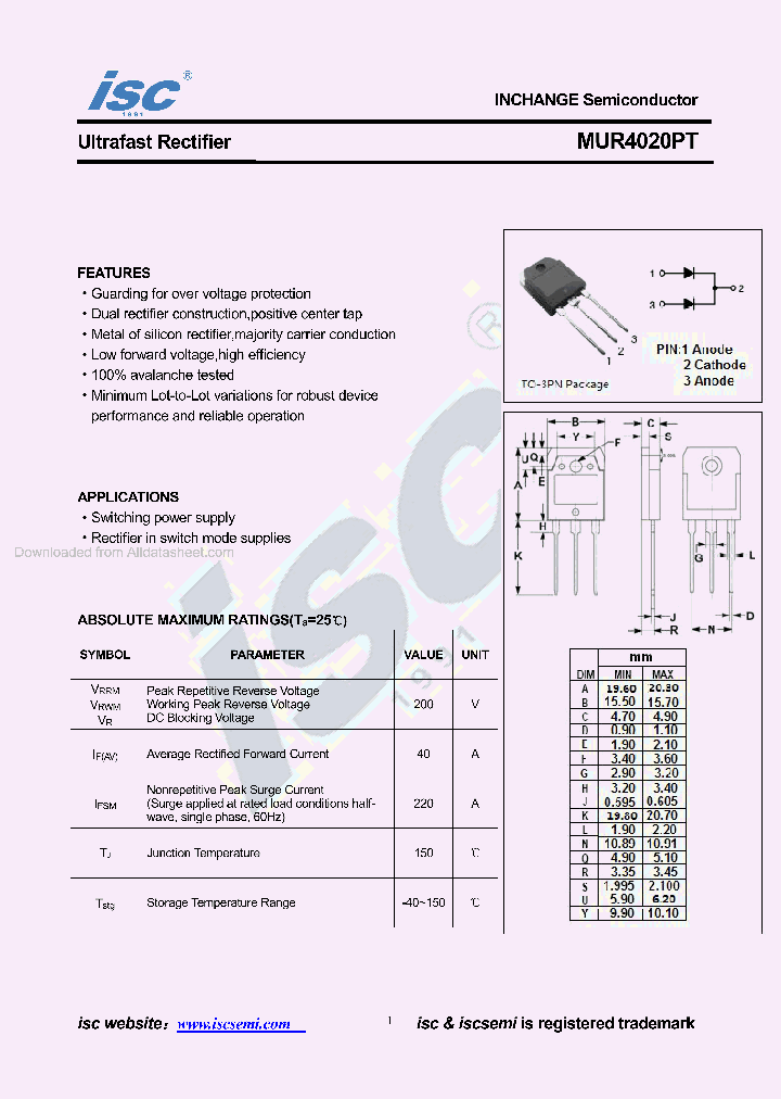 MUR4020PT_8644102.PDF Datasheet