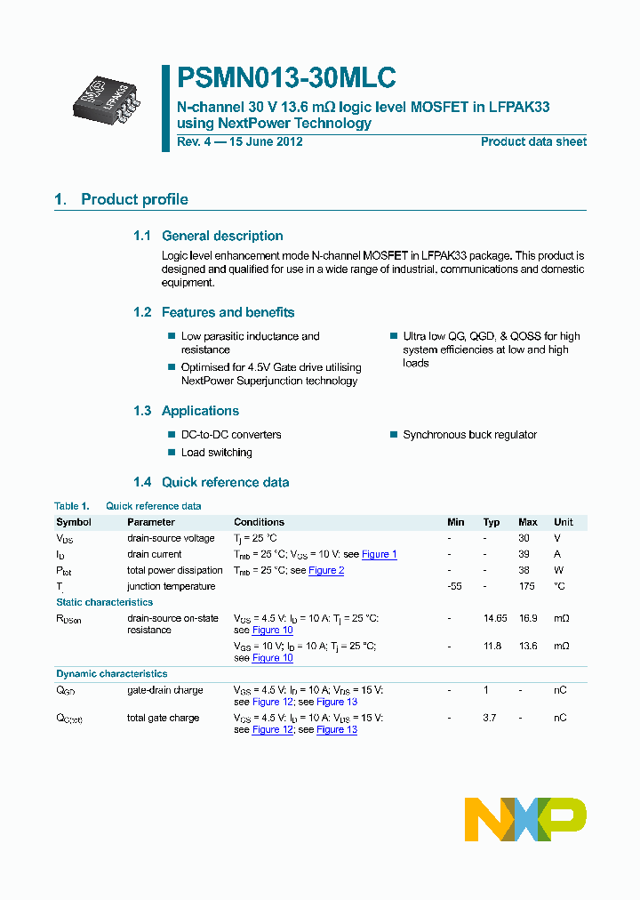 PSMN013-30MLC_8664045.PDF Datasheet