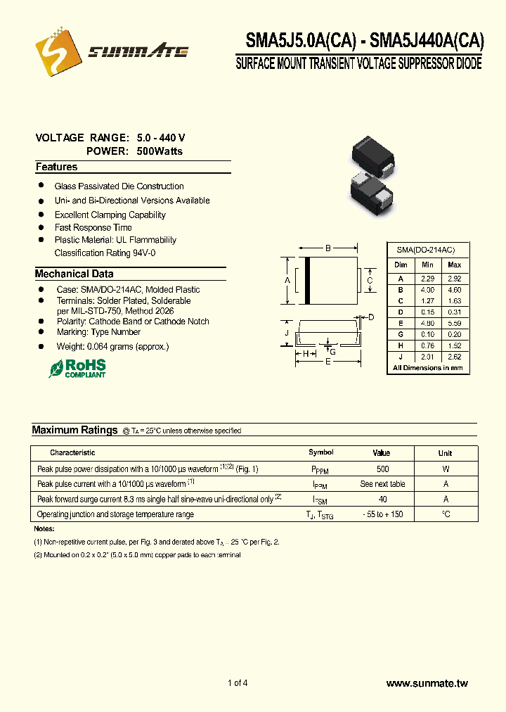 SMA5J130CA_8694740.PDF Datasheet