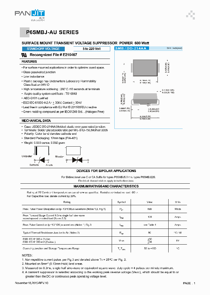 P6SMBJ-AU_8708604.PDF Datasheet