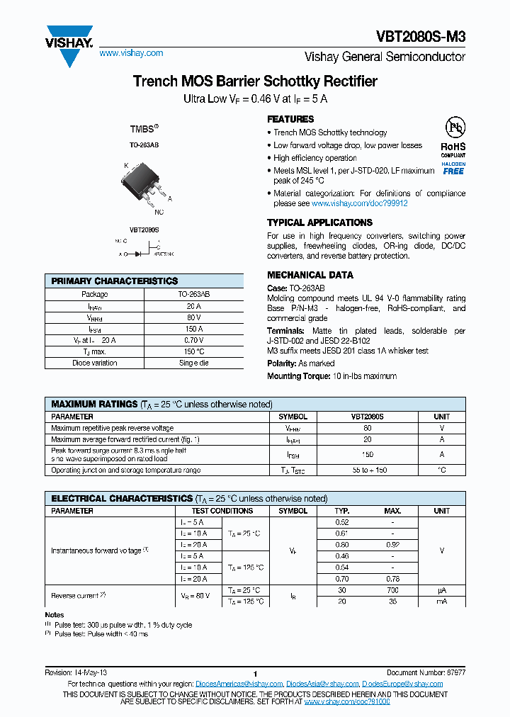 VBT2080S-M3_8725070.PDF Datasheet