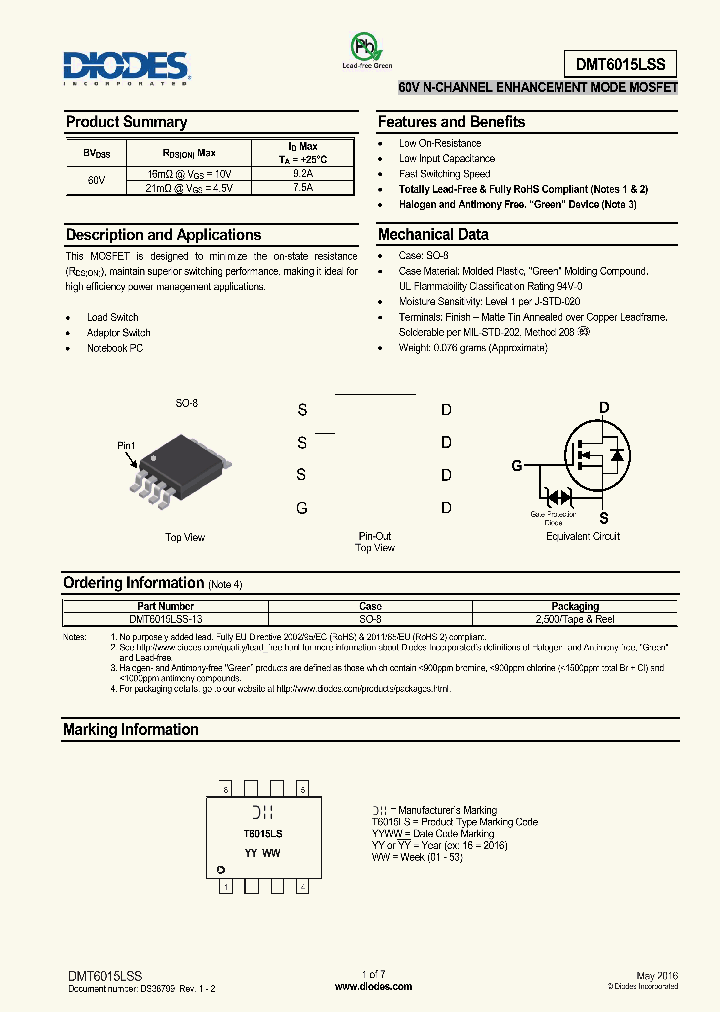 DMT6015LSS_8744203.PDF Datasheet