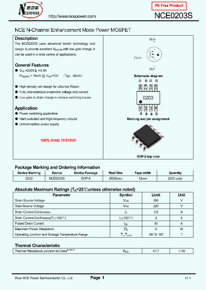 NCE0203S_8750499.PDF Datasheet