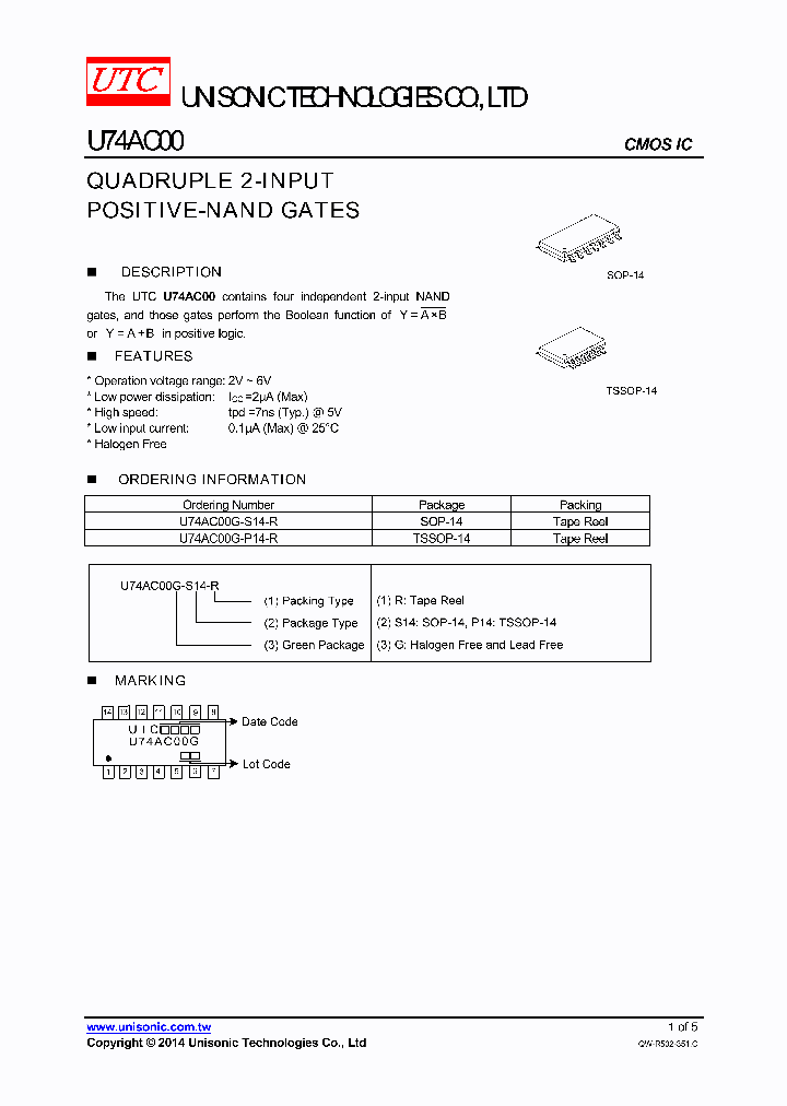 U74AC00G-P14-R_8762840.PDF Datasheet