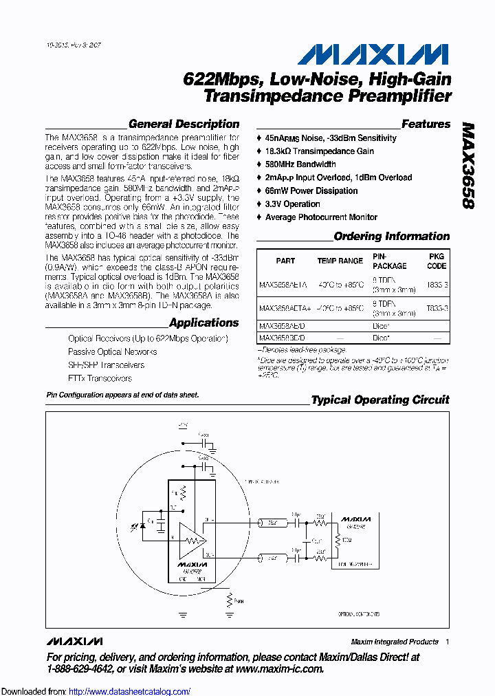 MAX3658BED-B0D_8796010.PDF Datasheet