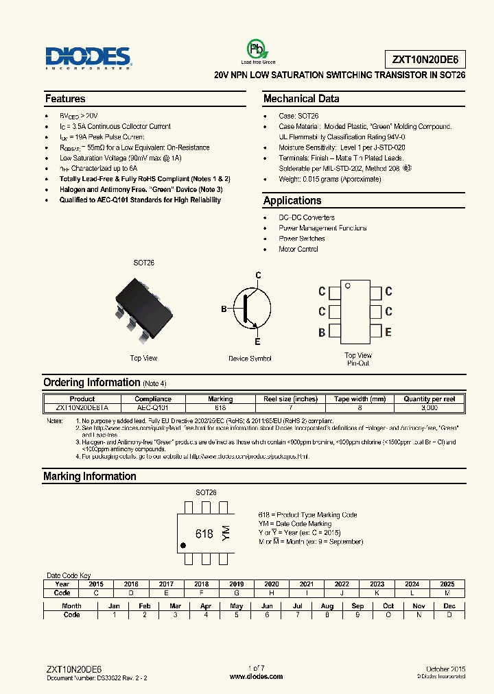 ZXT10N20DE6TA_8803005.PDF Datasheet