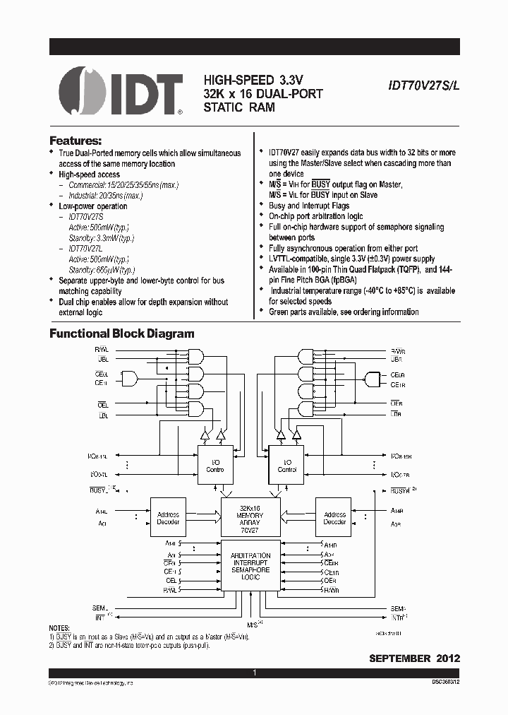 70V27L20BFG8_8805031.PDF Datasheet