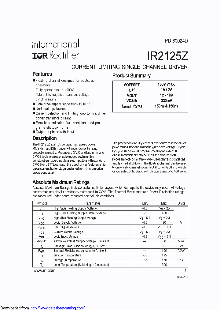 IR2125ZSCS_8819817.PDF Datasheet